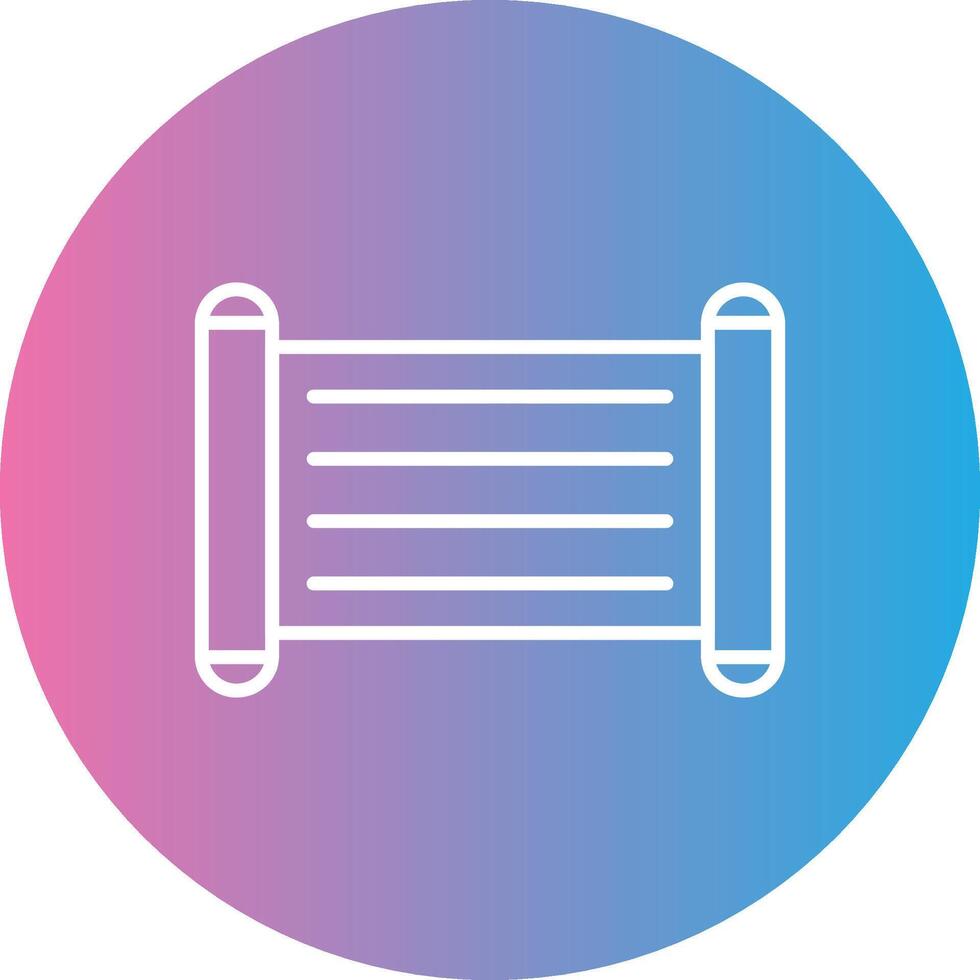 Old Scroll Line Gradient Circle Icon vector