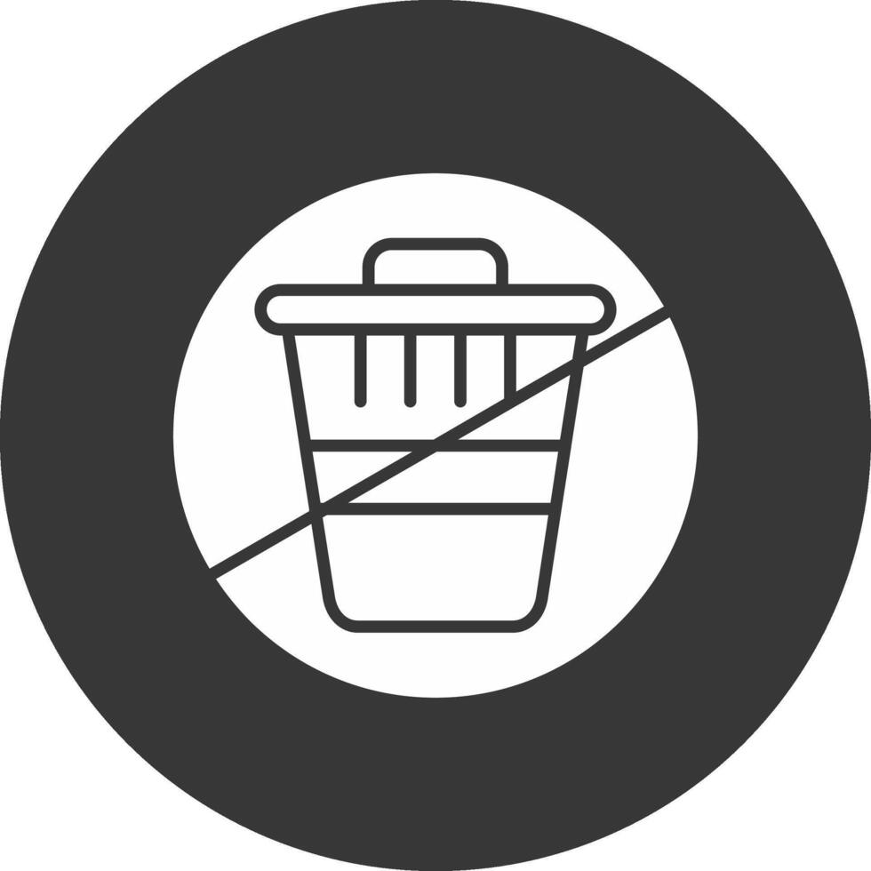 Zero Waste Glyph Inverted Icon vector