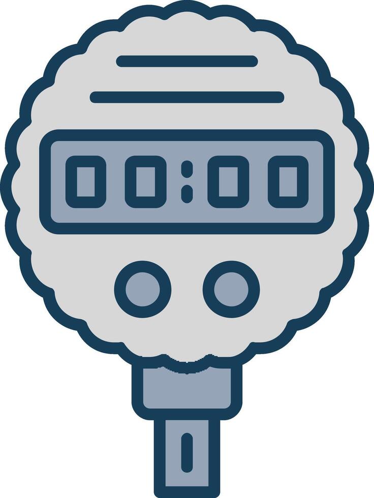 Pressure Gauge Line Filled Grey Icon vector