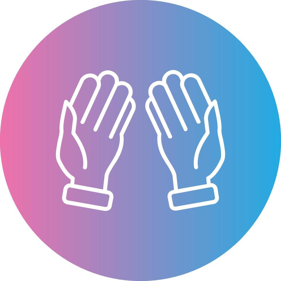 Praying Line Gradient Circle Icon vector