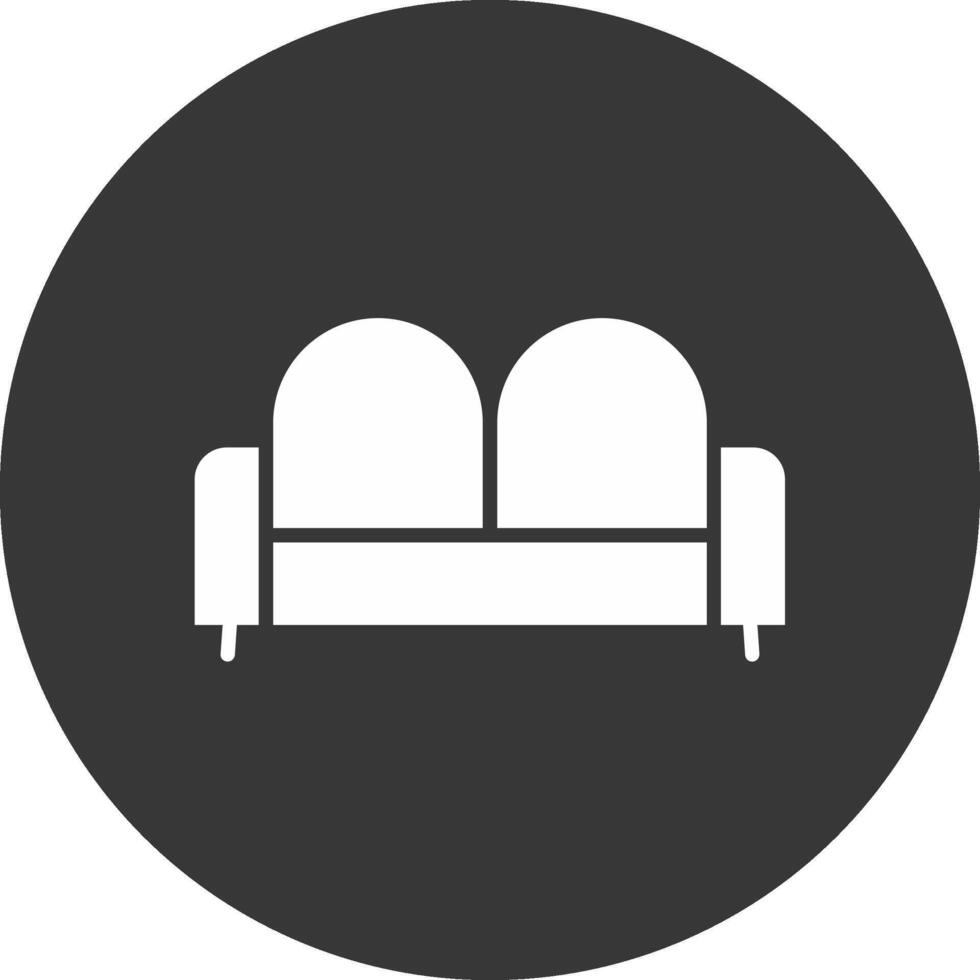 Sofa Bed Glyph Inverted Icon vector