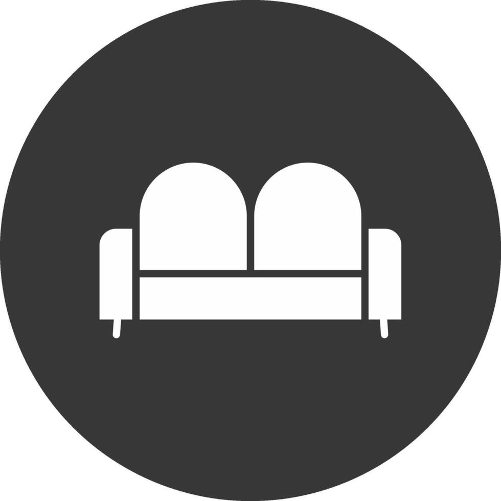 Sofa Bed Glyph Inverted Icon vector