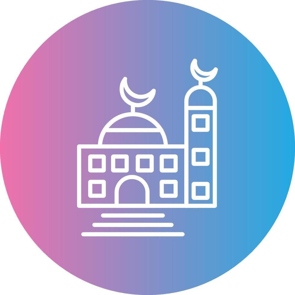 Mosque Line Gradient Circle Icon vector