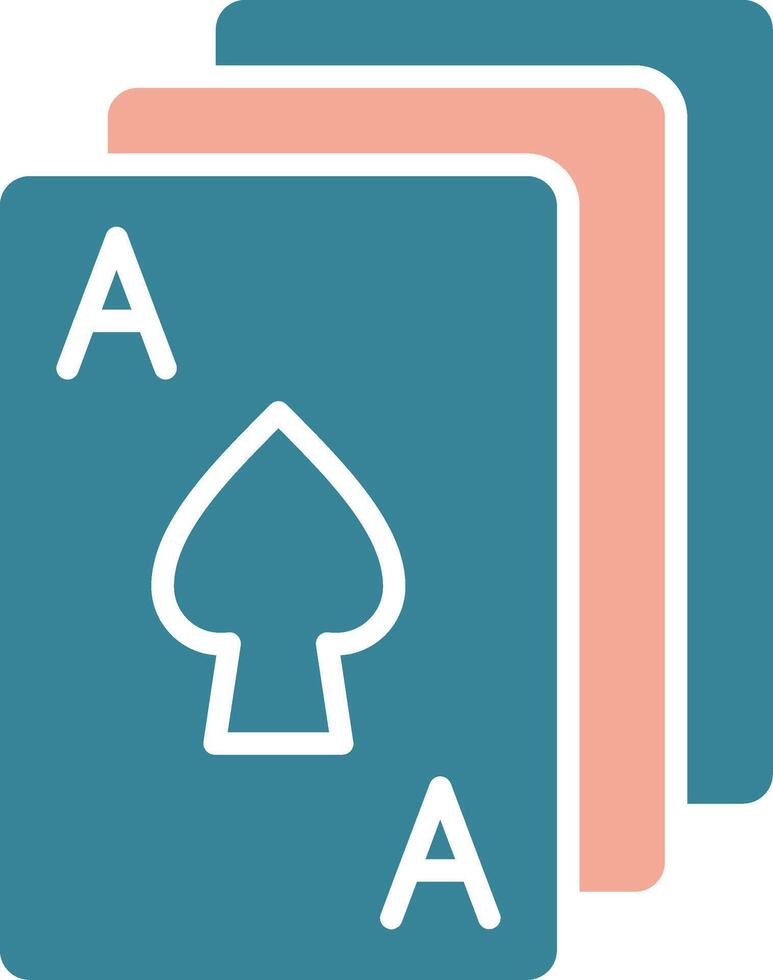 Poker Glyph Two Color Icon vector
