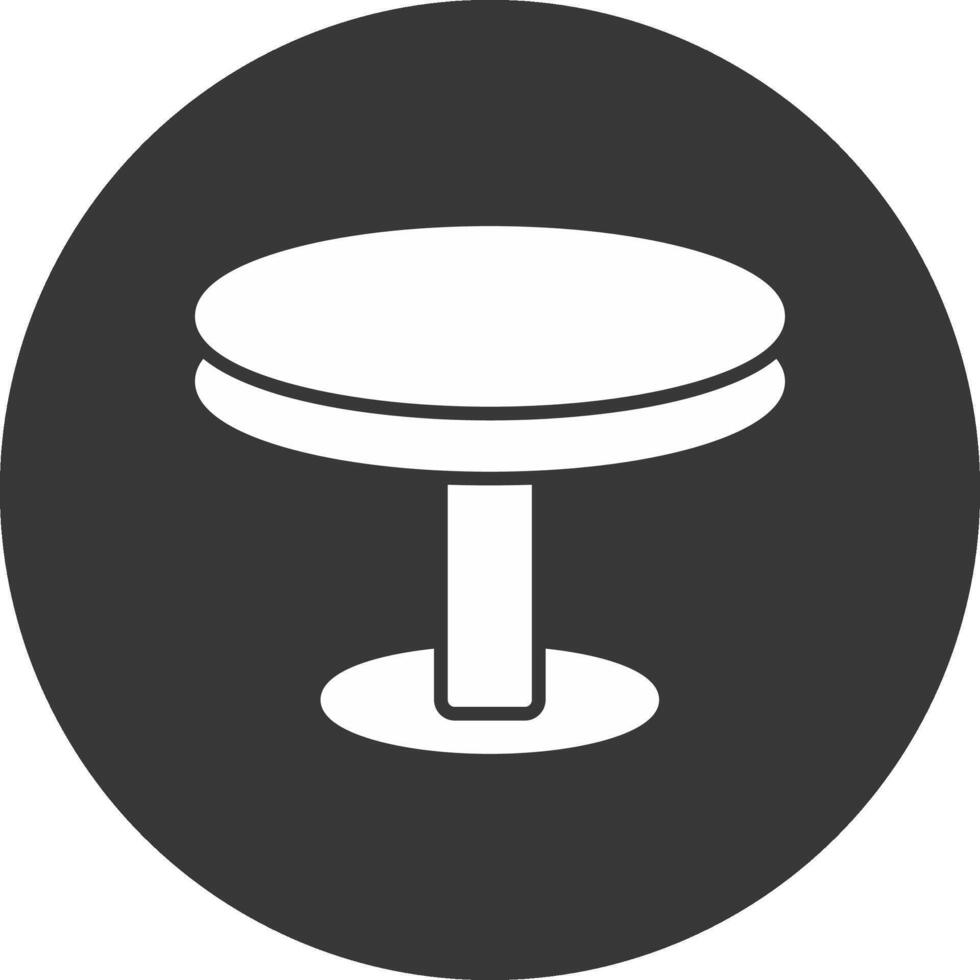 Round Table Glyph Inverted Icon vector