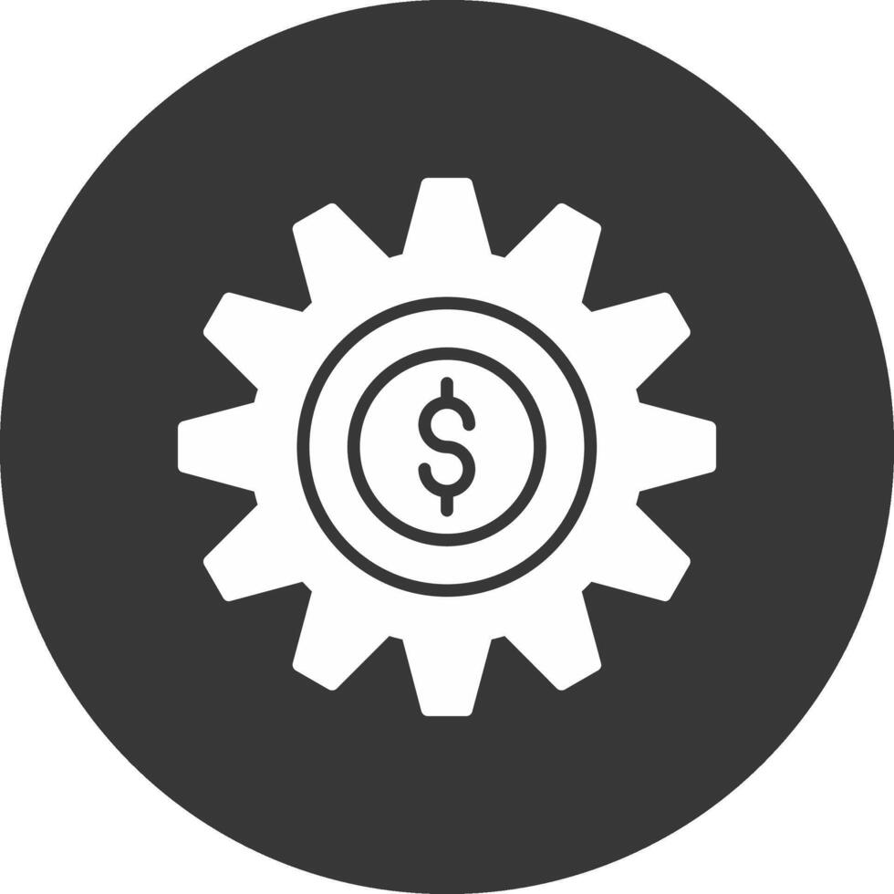 dinero administración glifo invertido icono vector