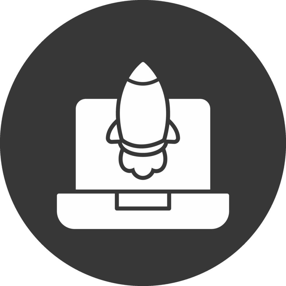 Launch Glyph Inverted Icon vector