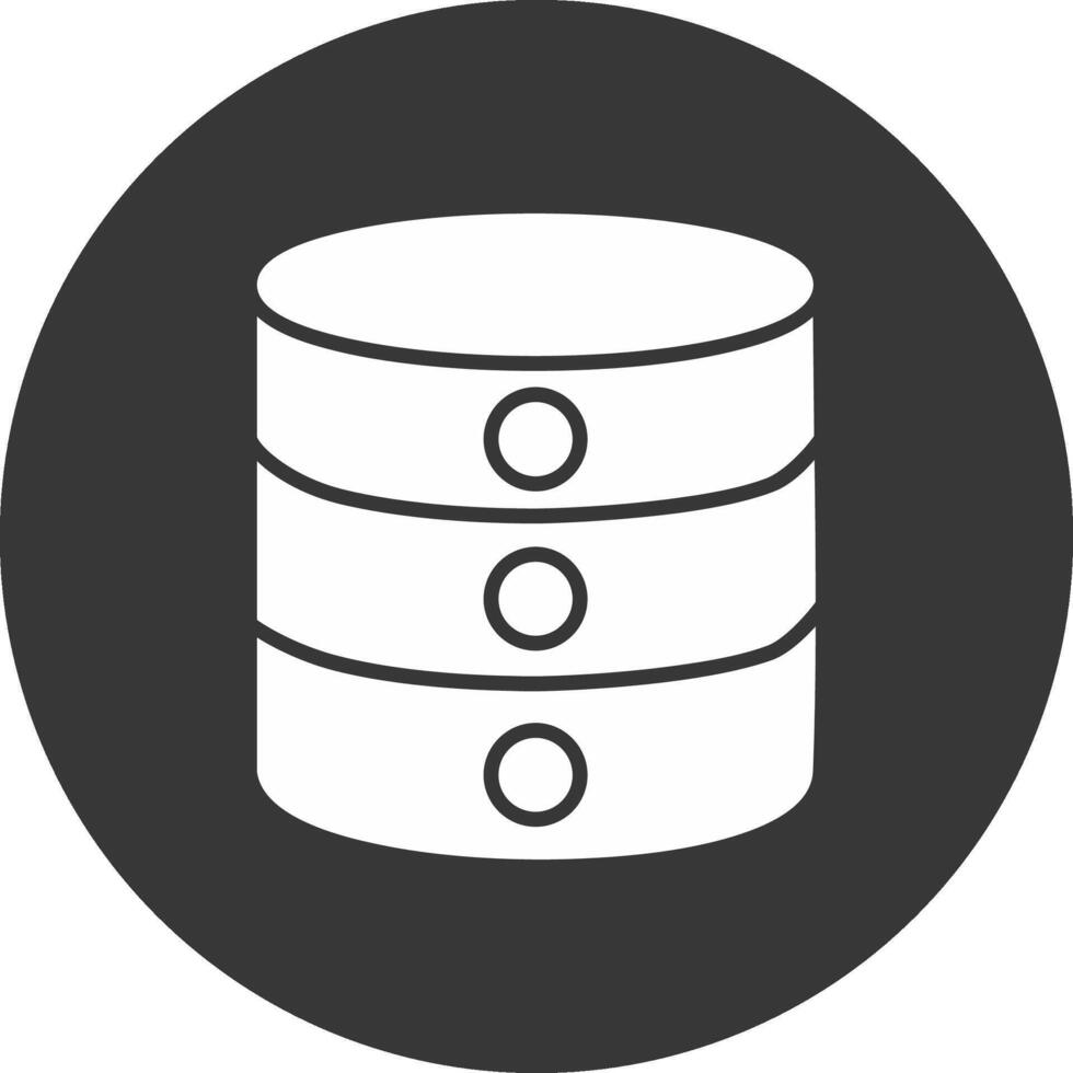 Database Glyph Inverted Icon vector