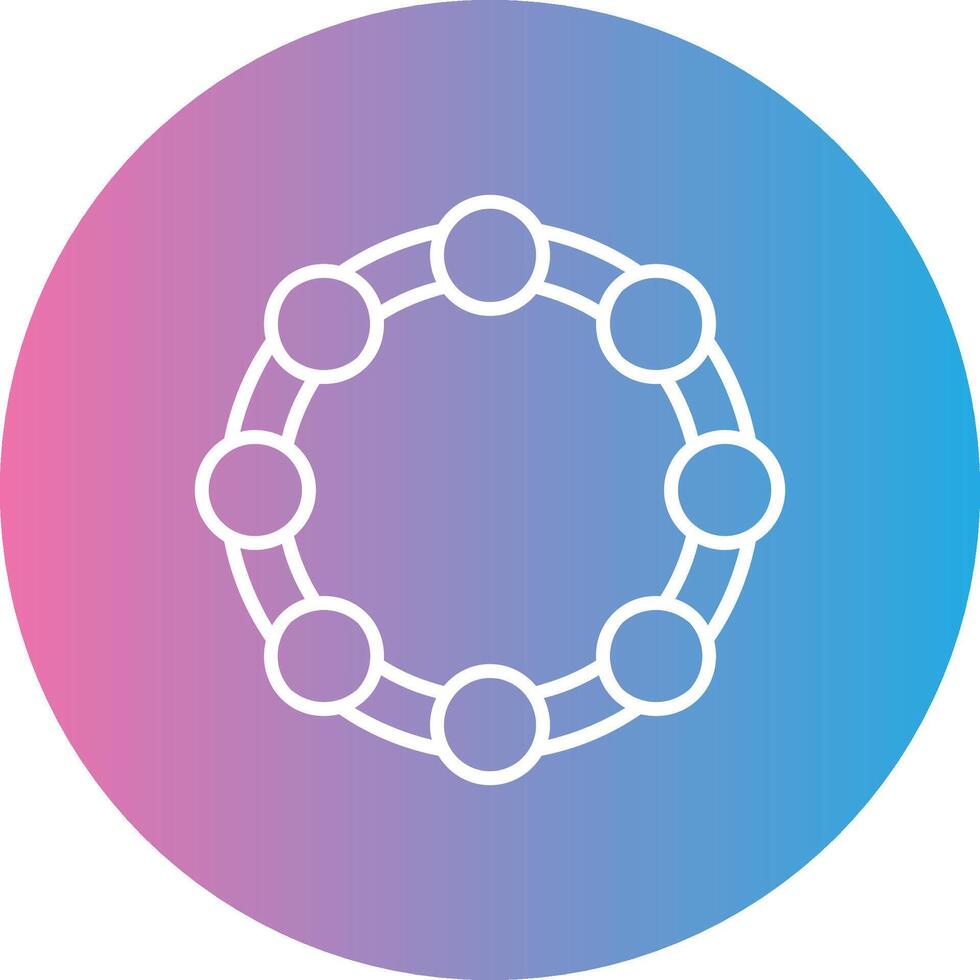 Tambourine Line Gradient Circle Icon vector