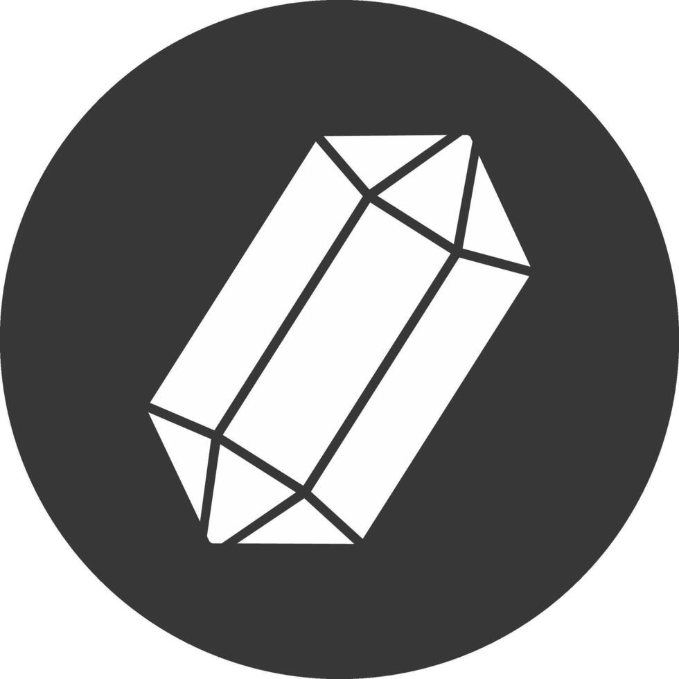 cristal glifo invertido icono vector