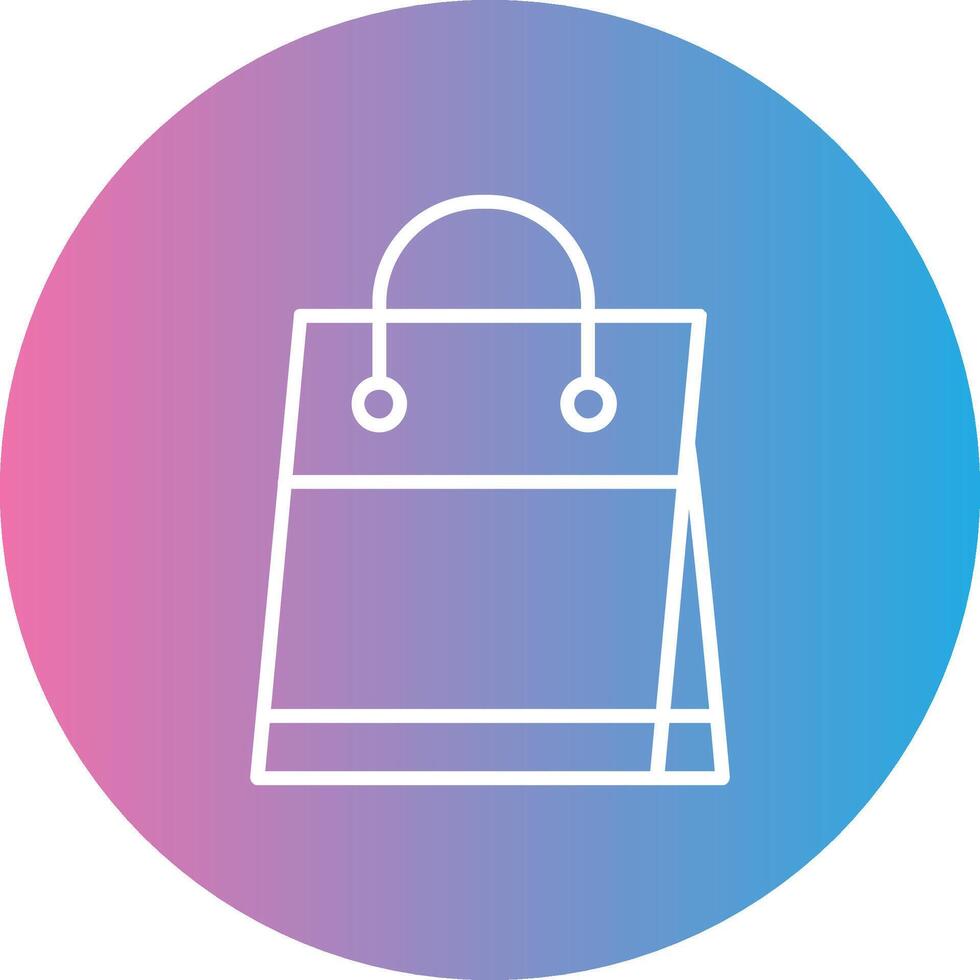 Shopping Bag Line Gradient Circle Icon vector