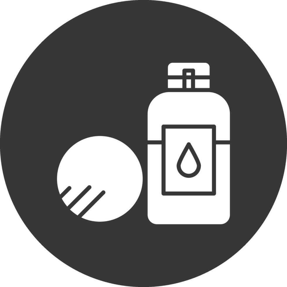 Makeup Remover Glyph Inverted Icon vector