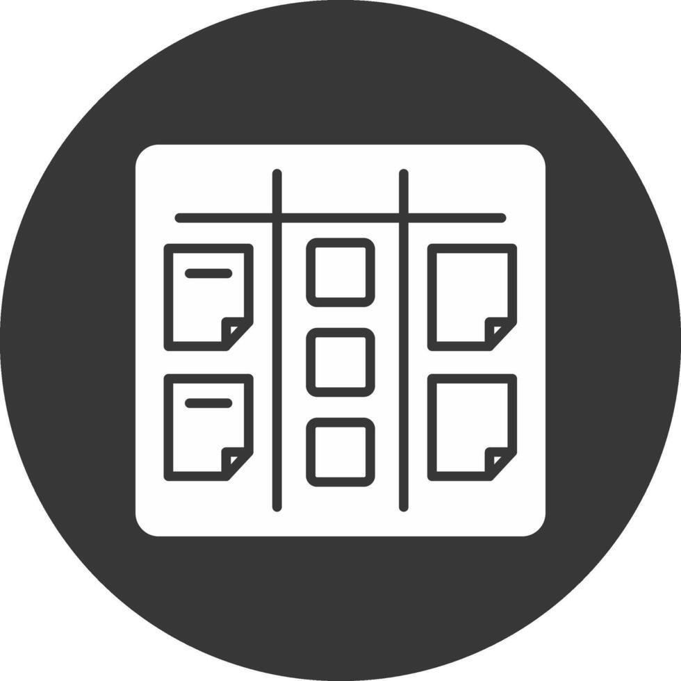 Kanban Glyph Inverted Icon vector