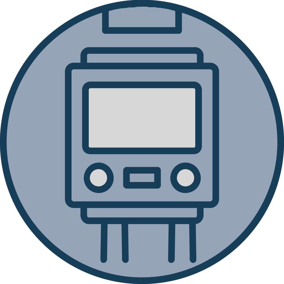 metro línea lleno gris icono vector