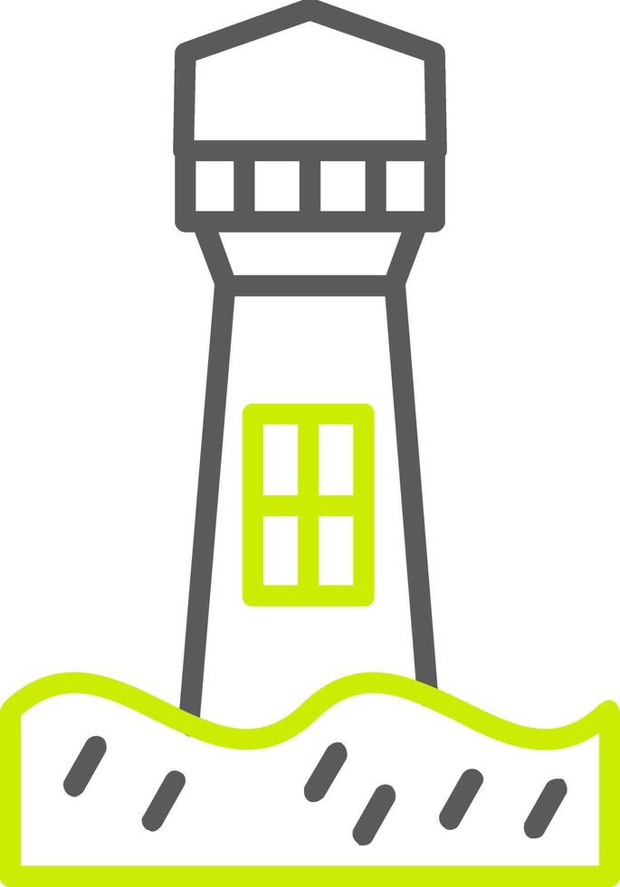 Lighthouse Line Two Color Icon vector