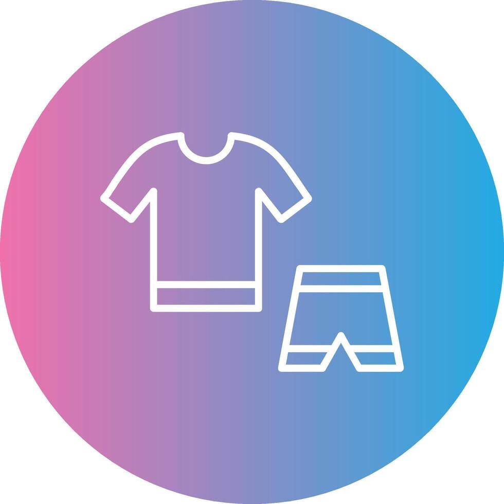 Workout Clothes Line Gradient Circle Icon vector