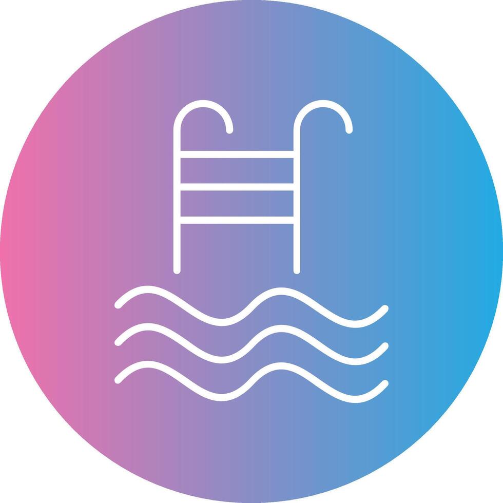 Swimming Pool Line Gradient Circle Icon vector