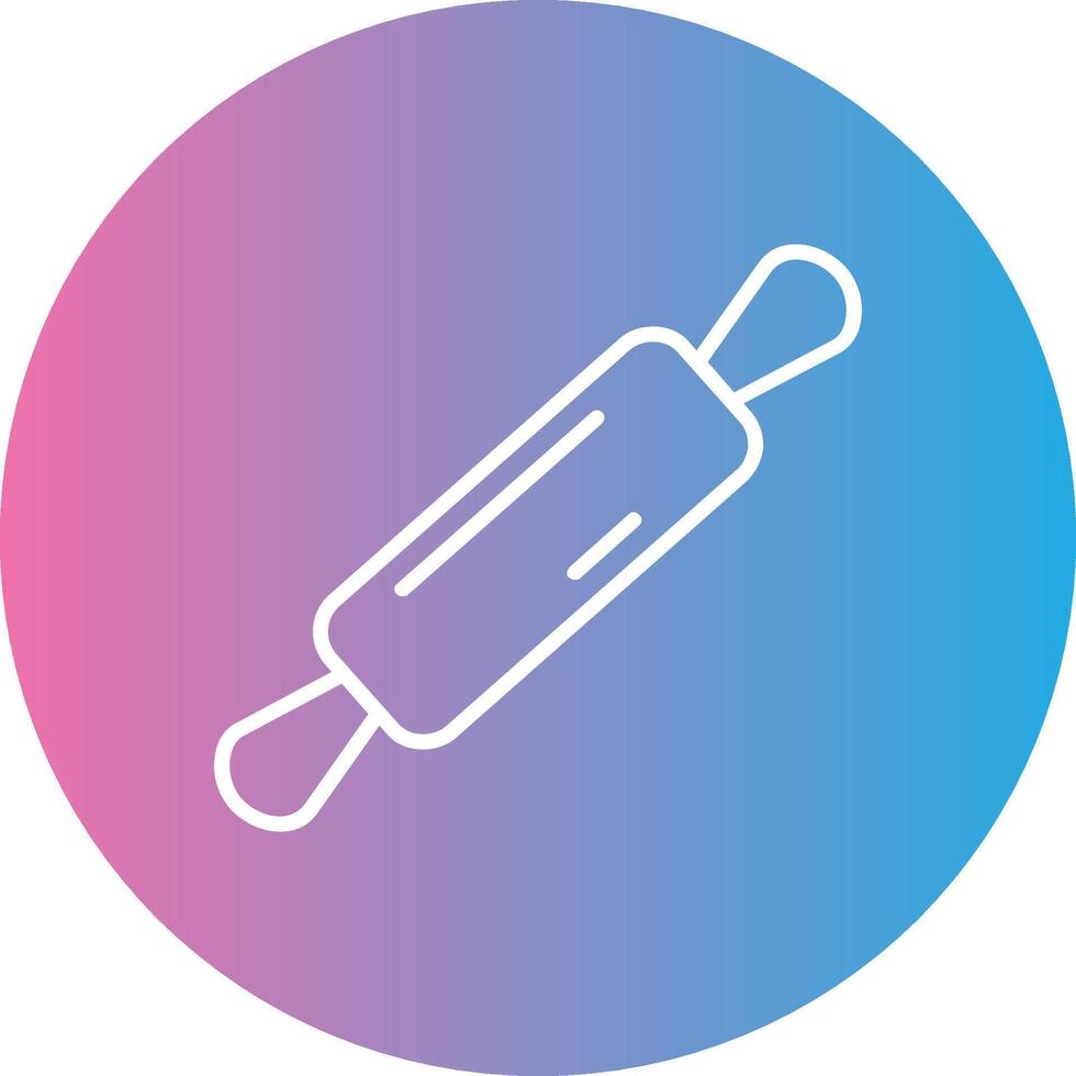 Rolling Pin Line Gradient Circle Icon vector