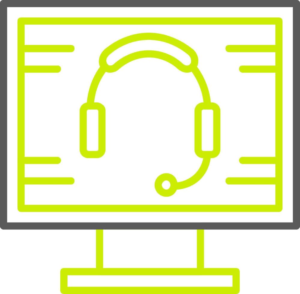 línea de auriculares icono de dos colores vector