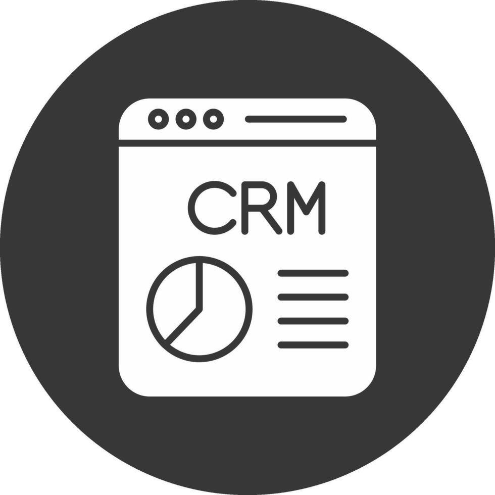 crm glifo invertido icono vector