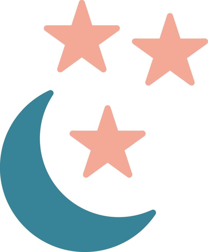 Half Moon Glyph Two Color Icon vector