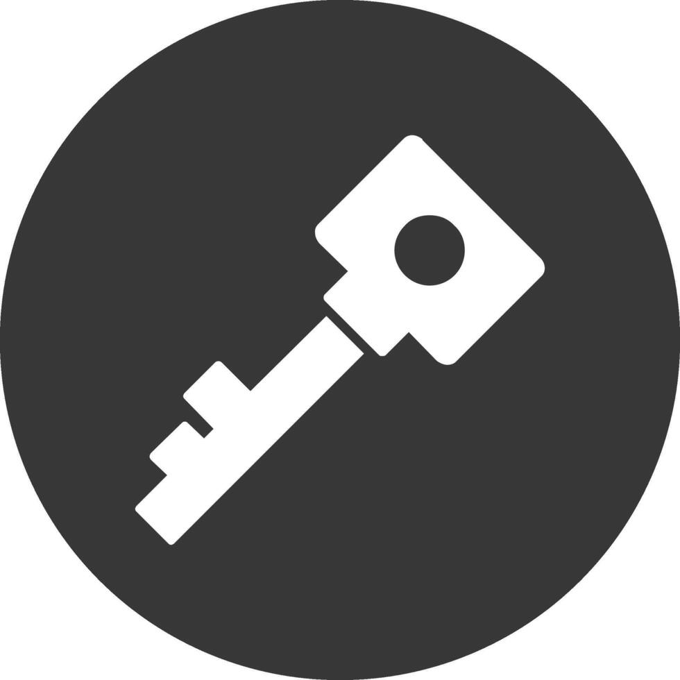 Key Glyph Inverted Icon vector