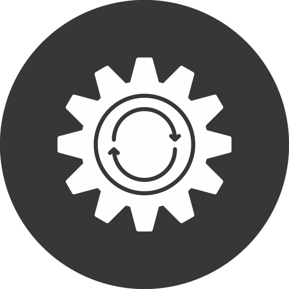 Repeat Glyph Inverted Icon vector