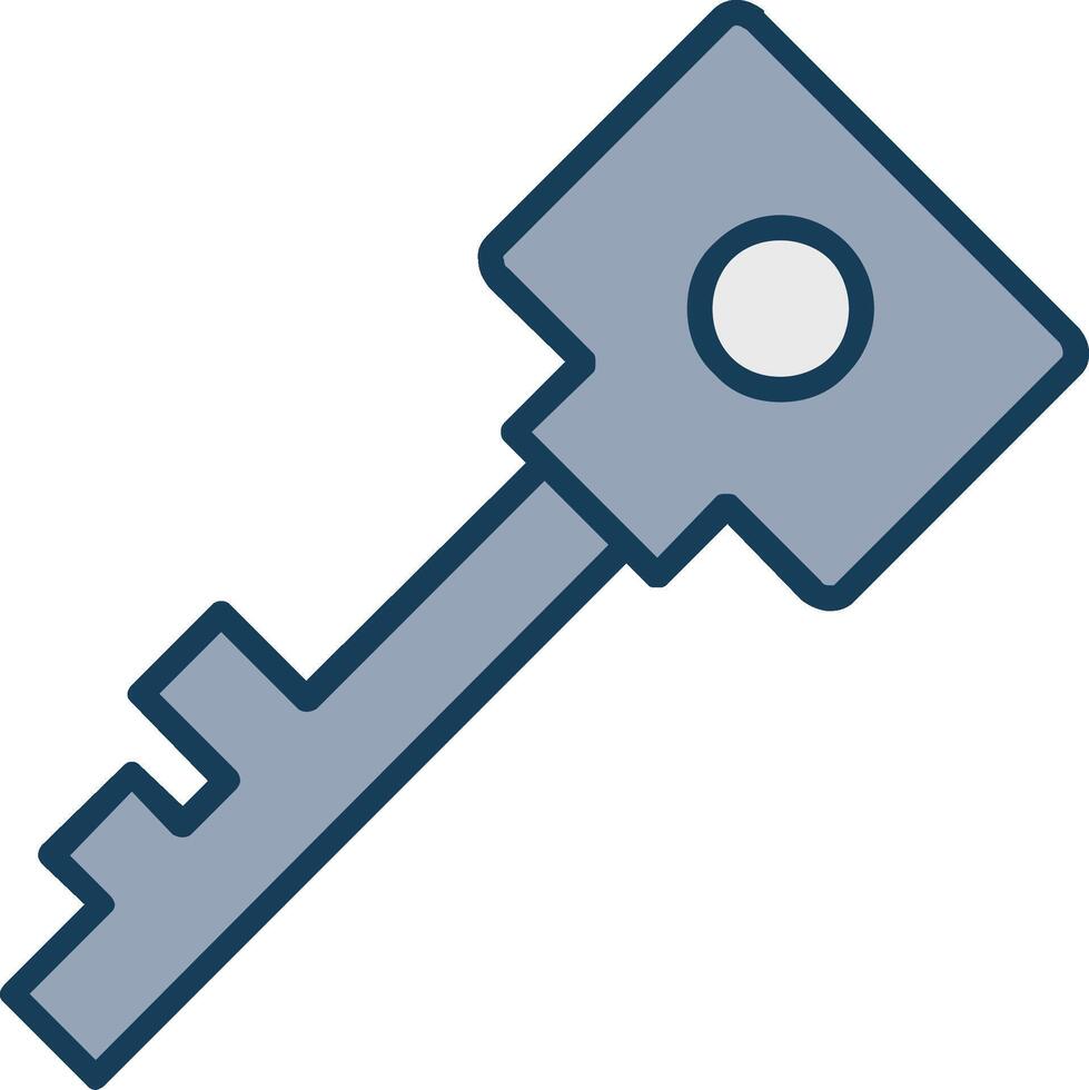 Key Line Filled Grey Icon vector