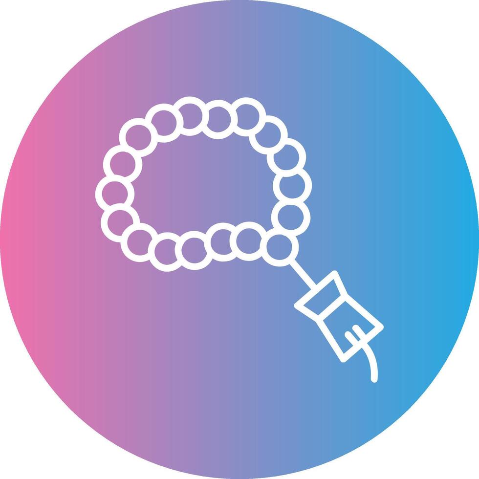 Tasbih Line Gradient Circle Icon vector