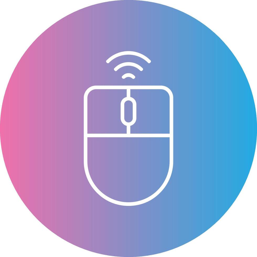 Wireless Mouse Line Gradient Circle Icon vector