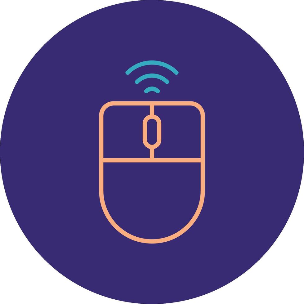 Wireless Mouse Line Two Color Circle Icon vector