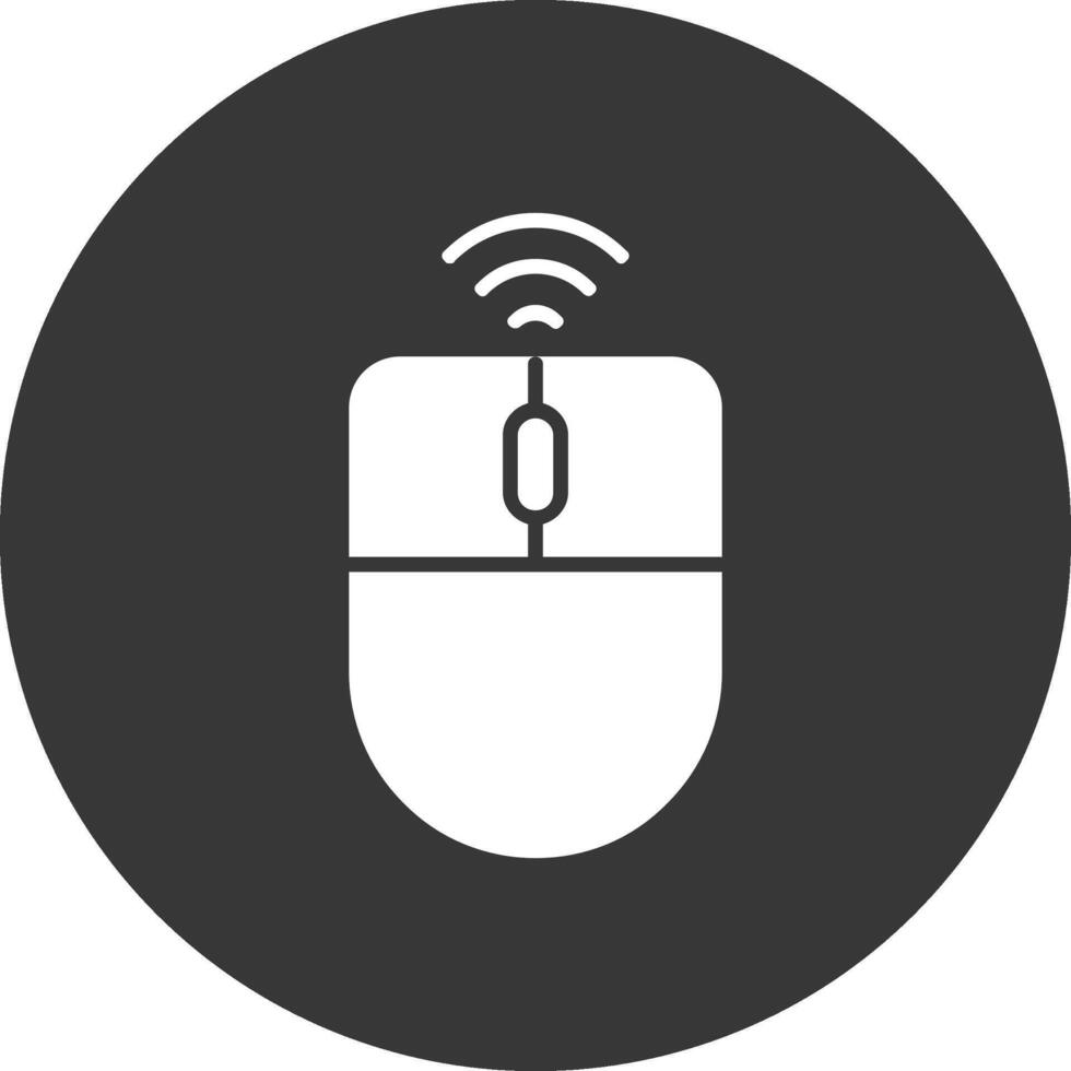 Wireless Mouse Glyph Inverted Icon vector