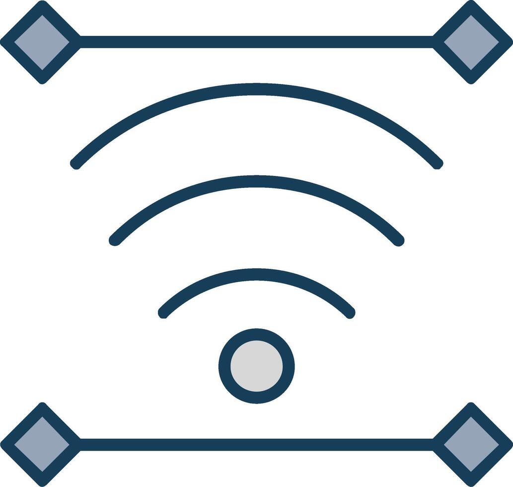 Wireless Line Filled Grey Icon vector