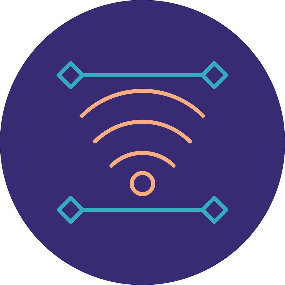 Wireless Line Two Color Circle Icon vector