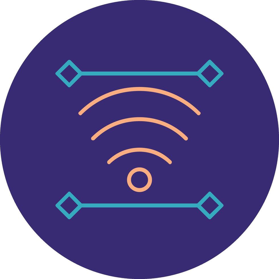 Wireless Line Two Color Circle Icon vector