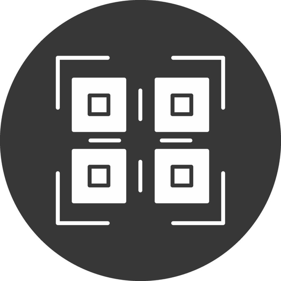 Qr Code Glyph Inverted Icon vector