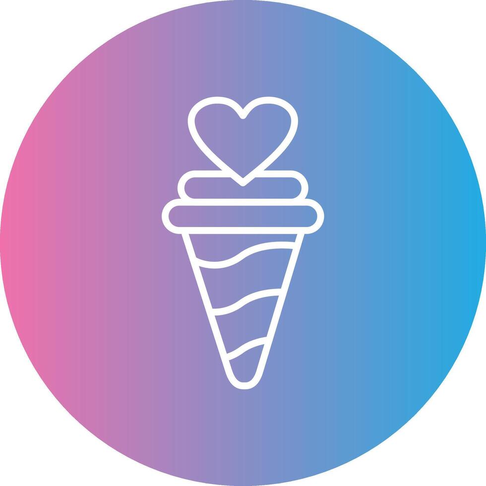 Ice Cream Line Gradient Circle Icon vector