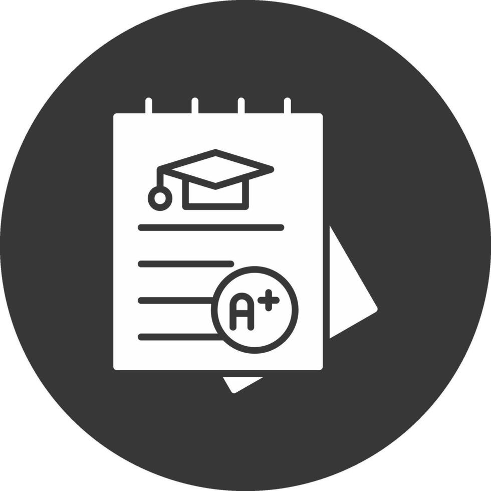 Assignment Glyph Inverted Icon vector