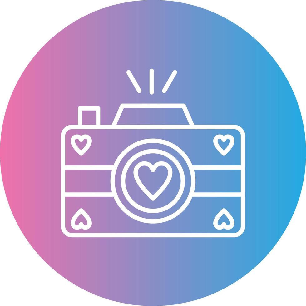 Photo Camera Line Gradient Circle Icon vector