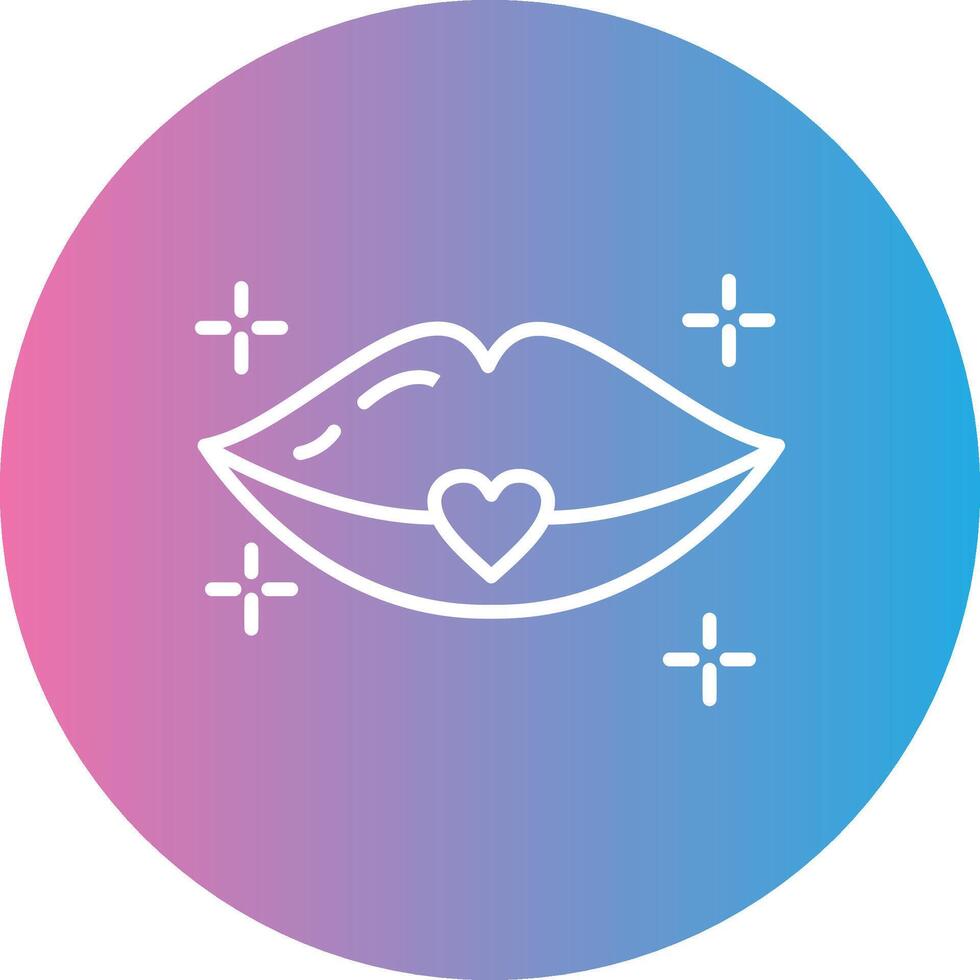 Lips Line Gradient Circle Icon vector