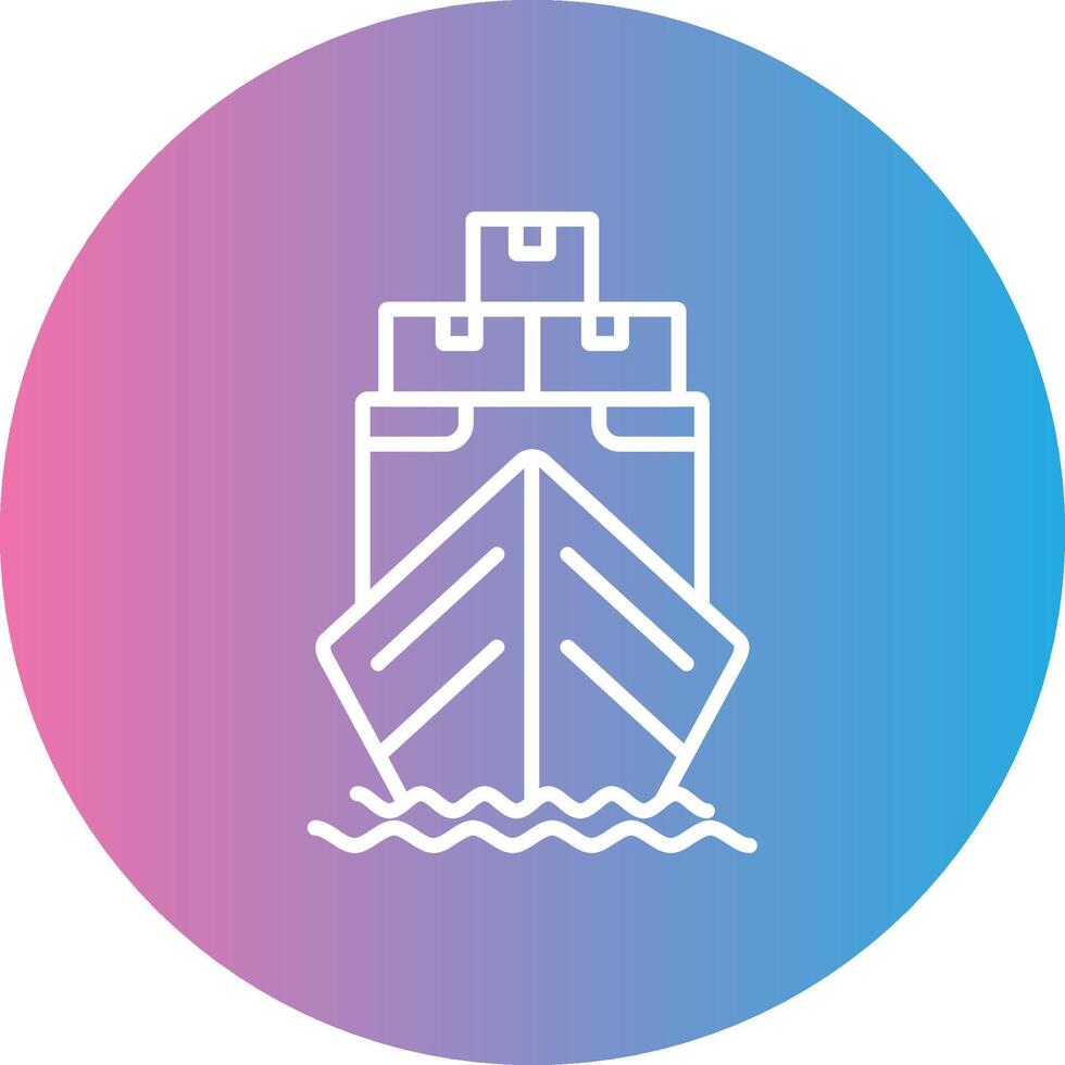 Yacht Line Gradient Circle Icon vector