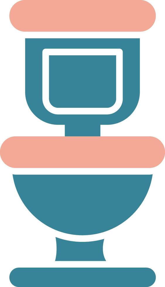 Toilet Glyph Two Color Icon vector