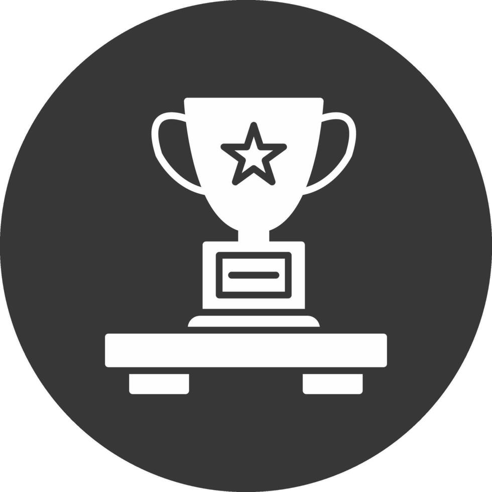 Trophy Glyph Inverted Icon vector