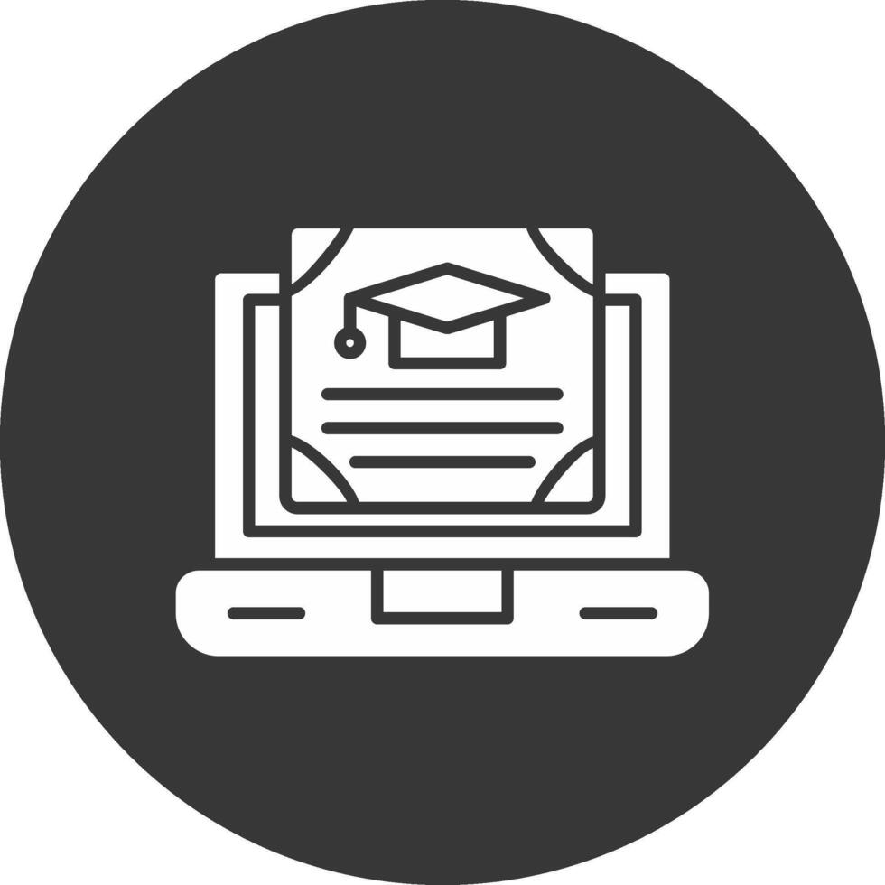 OnGlyph Inverted Certificate Glyph Inverted Icon vector