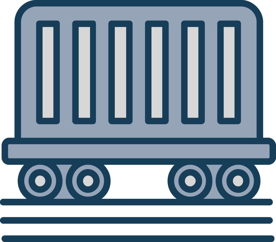 Train Container Line Filled Grey Icon vector