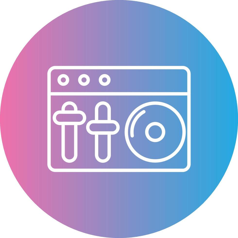 Dj Mixer Line Gradient Circle Icon vector