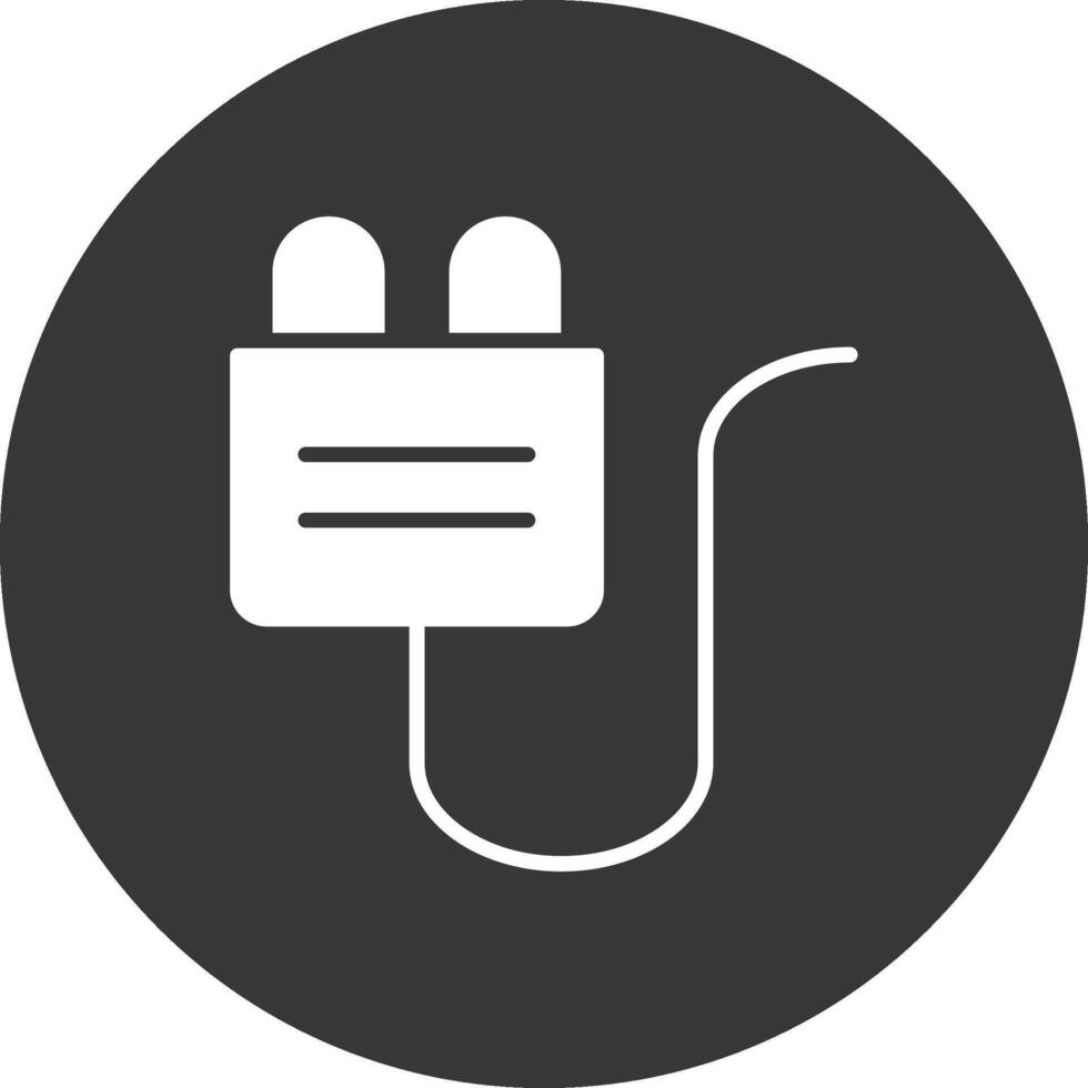 Plug Glyph Inverted Icon vector