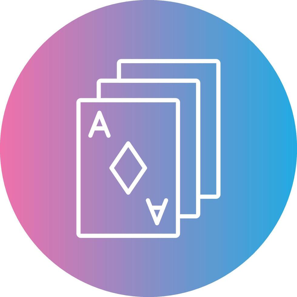Poker Cards Line Gradient Circle Icon vector