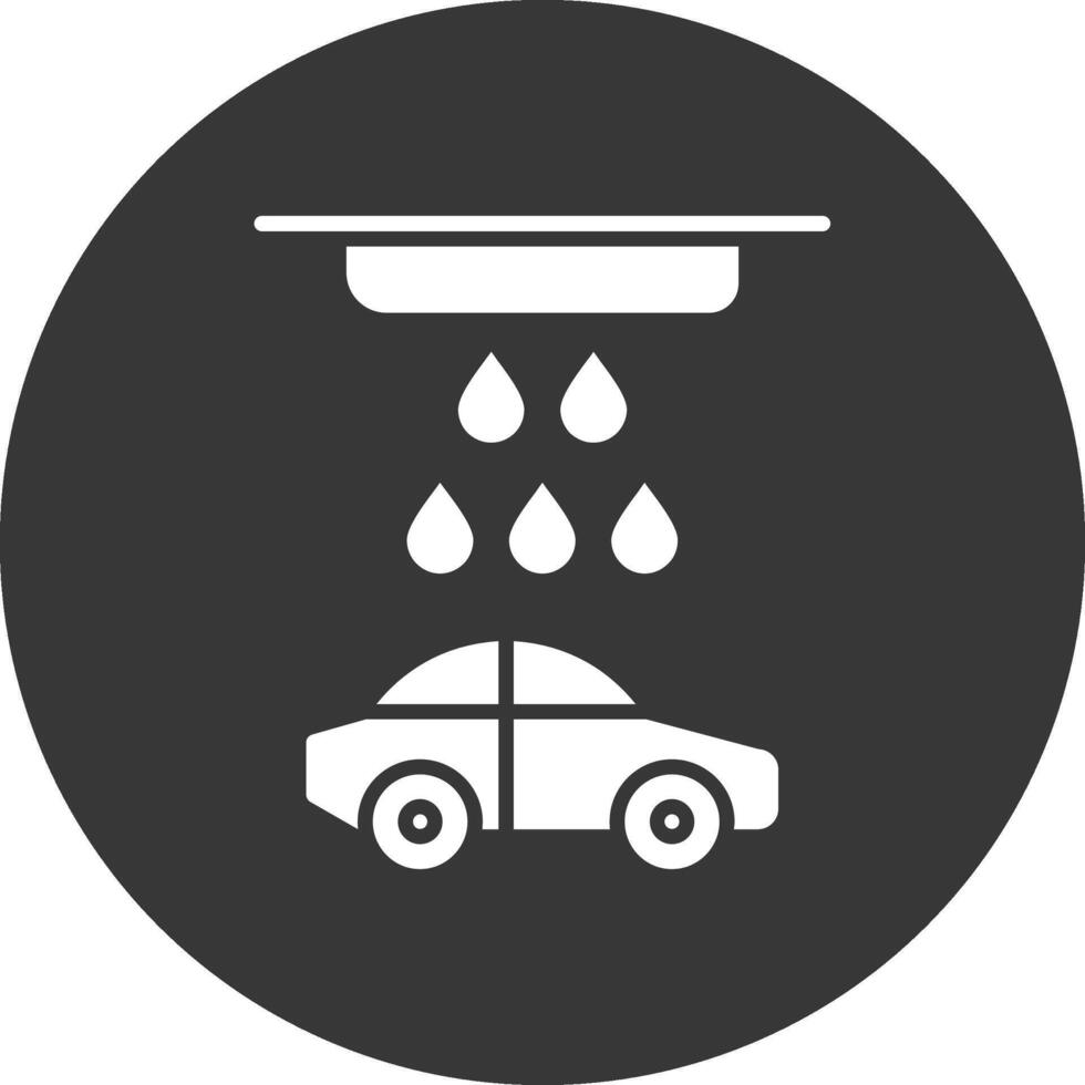 Car Wash Glyph Inverted Icon vector