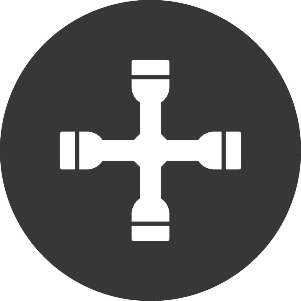 Wheel Brace Glyph Inverted Icon vector